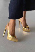 Heimdall Toka Detaylı 13 CM Platform Stiletto - Gold