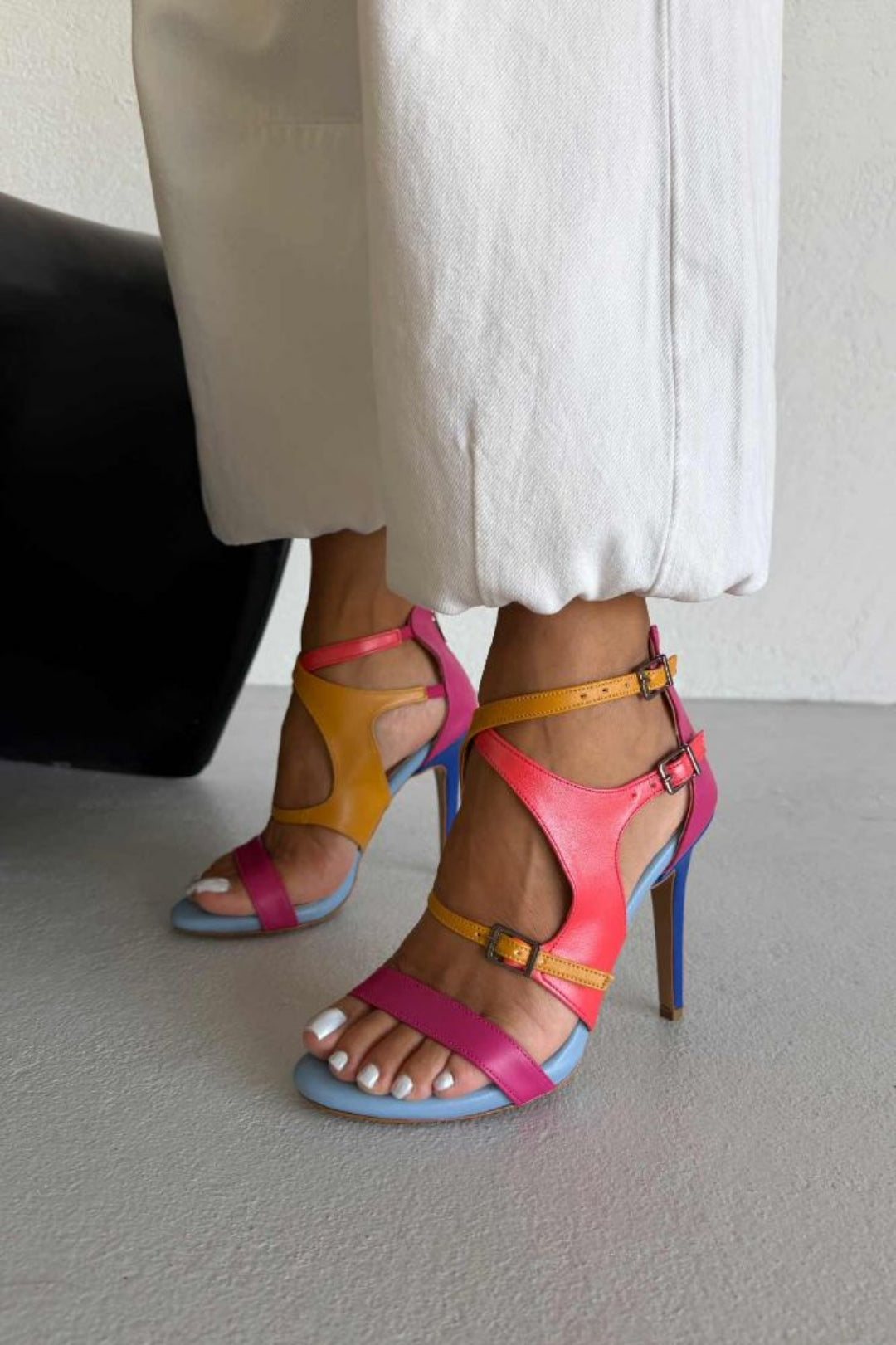 Rio – Multicolor Leather Stiletto Sandals