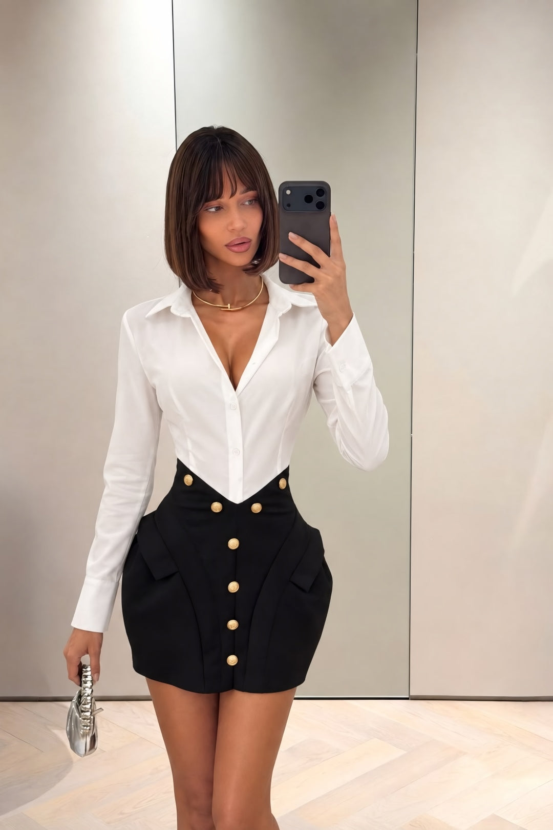 Alma Two-Tone Shirt Dress