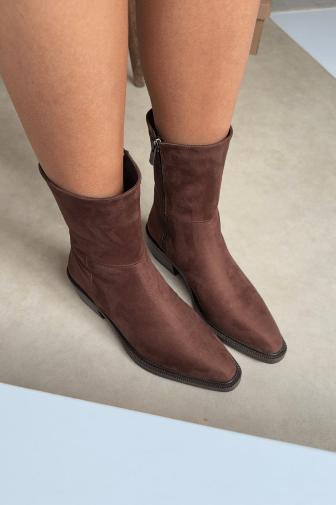 Arielle Short Western Boots – Black Croc