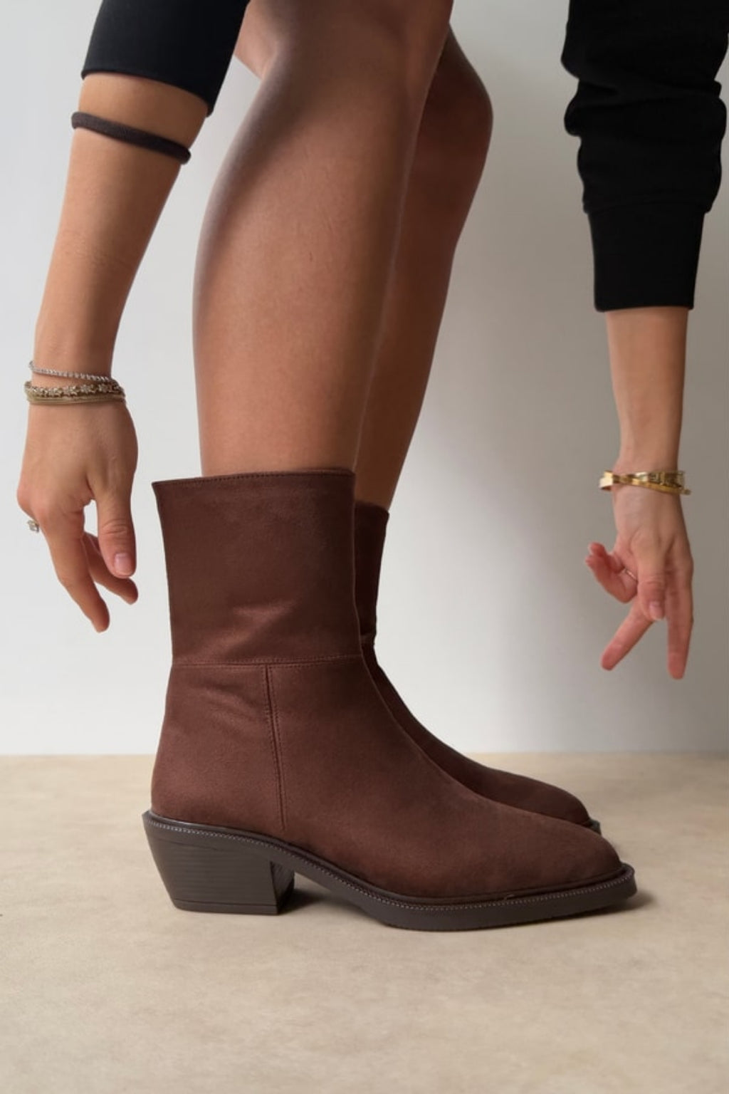 Arielle Short Western Boots – Black Croc