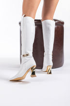 Norevia Buckle-Detail Knee-High Boots – Brown