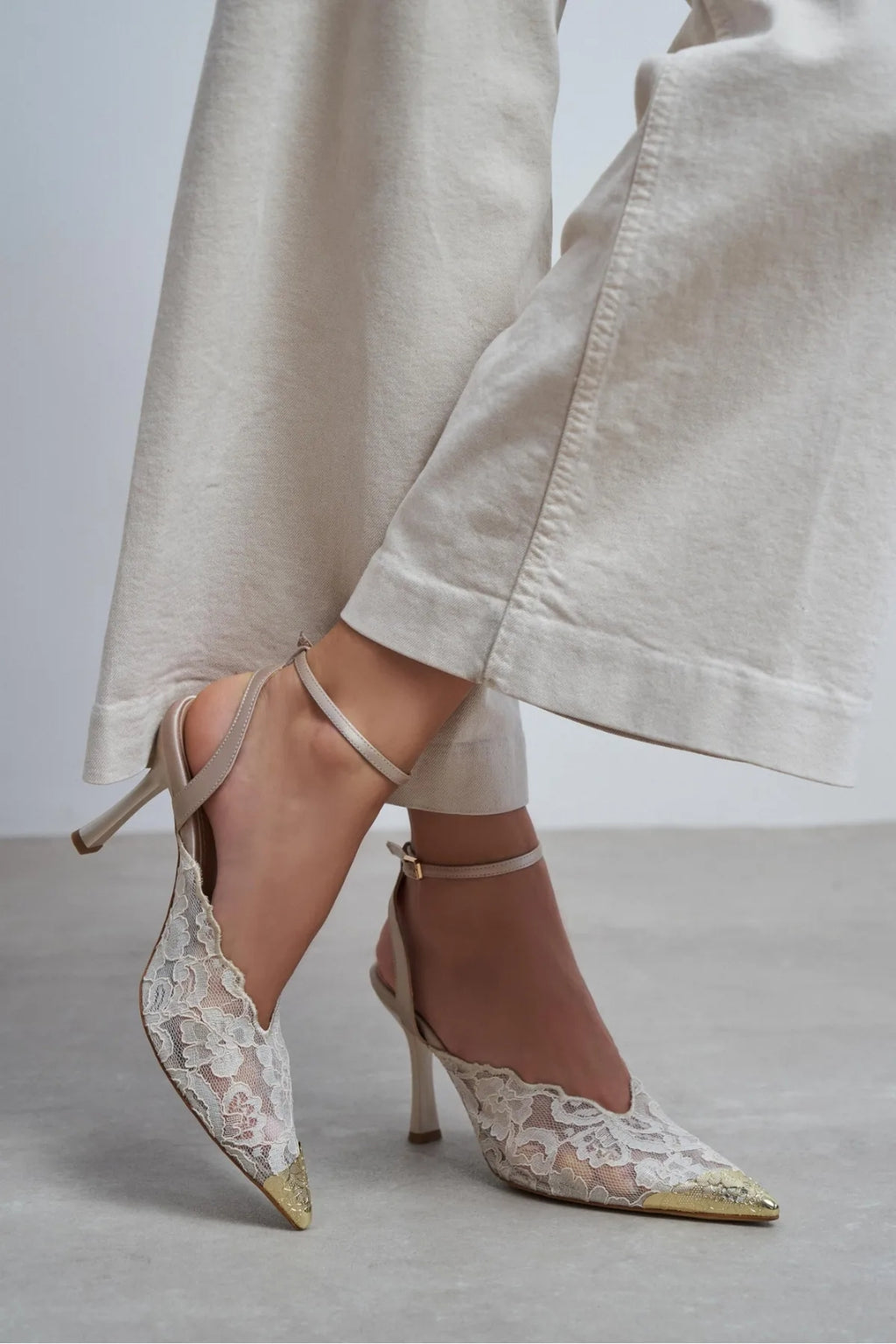 Celestia Royale Lace Couture Ankle Strap Heels – Burgundy