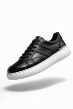 Siyah %100 Hakiki Deri Ultra Hafif Eva Taban Sneaker