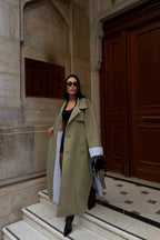 Sable Contrast Panel Trench Coat – Camel