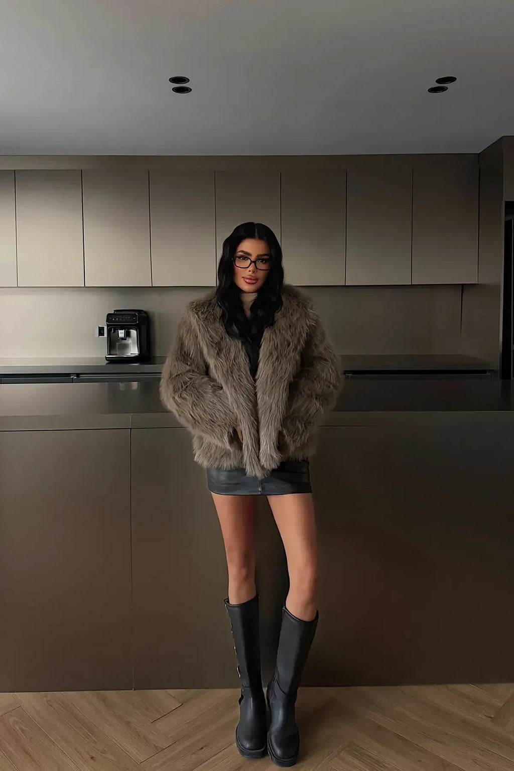 Rufina Luxe Faux Fur Jacket – Bitter Brown