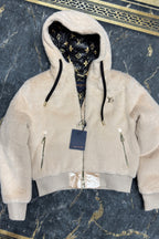 Peluş Kapüşonlu Bomber Ceket