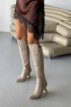 Norevia Buckle-Detail Knee-High Boots – Brown
