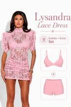 Lysandra Lace Mini Dress & Bralette Boxer 3-Piece Set