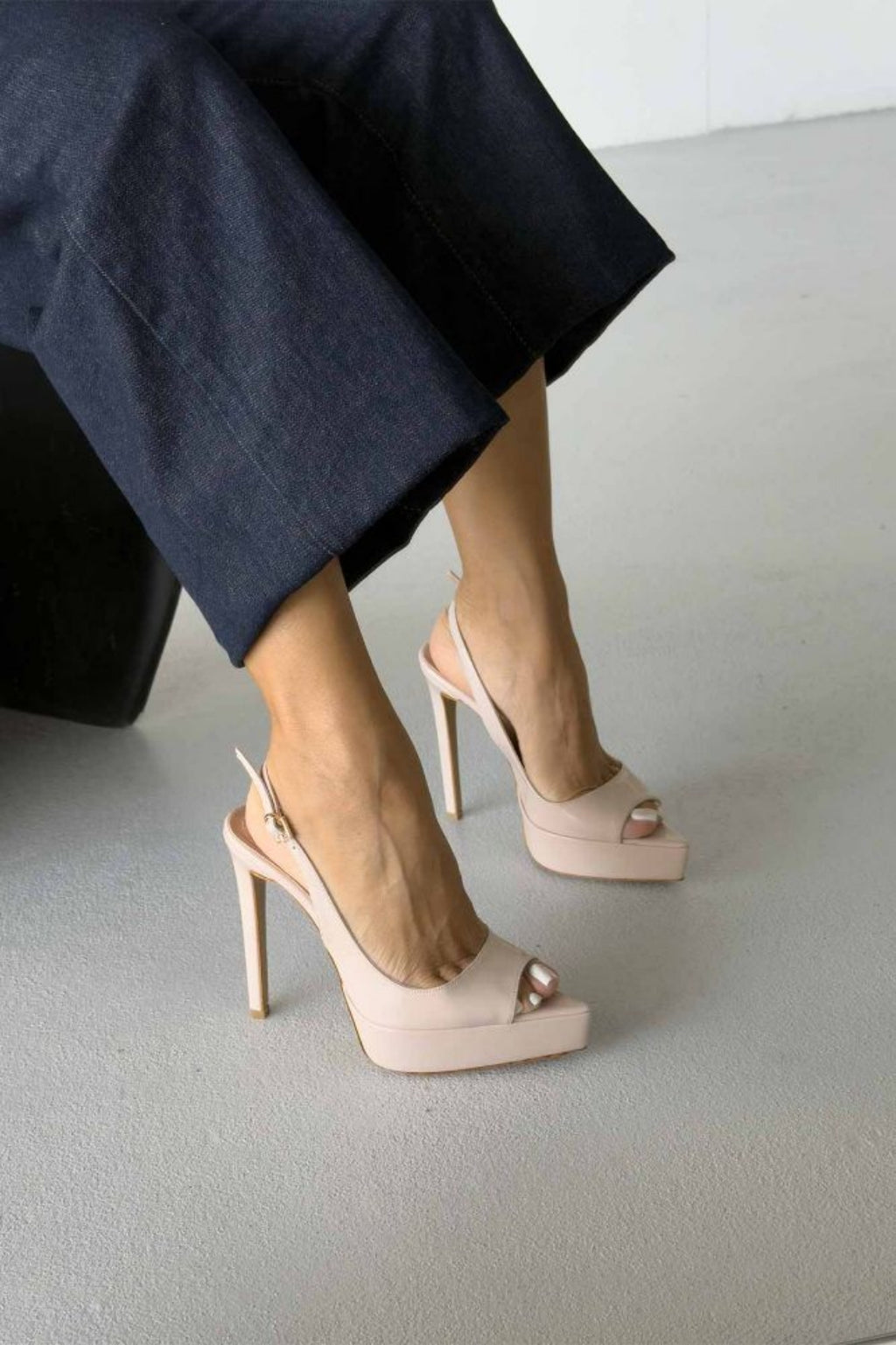 Heimdall Toka Detaylı 13 CM Platform Stiletto - Siyah