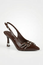 Women's Cross-Strap Heeled Slippers