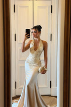 Ophira Gold Embellished Mermaid Gown