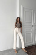 Ariane Yüksek Bel Düz Paça Jean