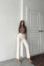 Ariane Yüksek Bel Düz Paça Jean