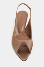 Aurelia Satin Peep-Toe Slingback Kitten Heels – Salmon Satin