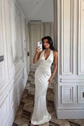 Sorevienne Halter Maxi Dress – White