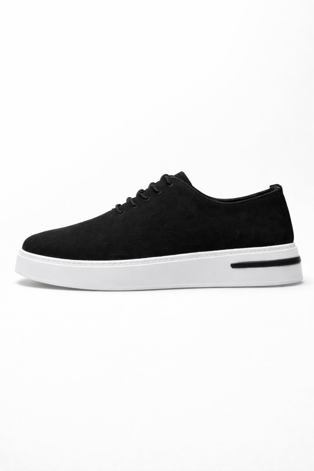 Siyah Hakiki Nubuk Deri Ultra Hafif Eva Taban Sneaker