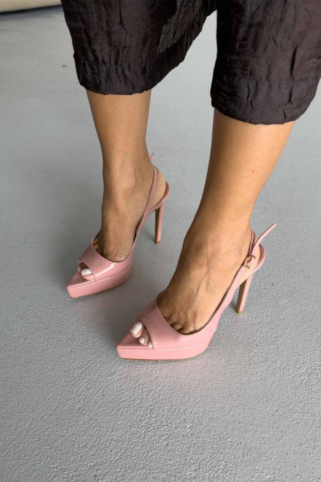 Heimdall Toka Detaylı 13 CM Platform Stiletto - Siyah