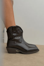 Clara Western Boots – Black Suede