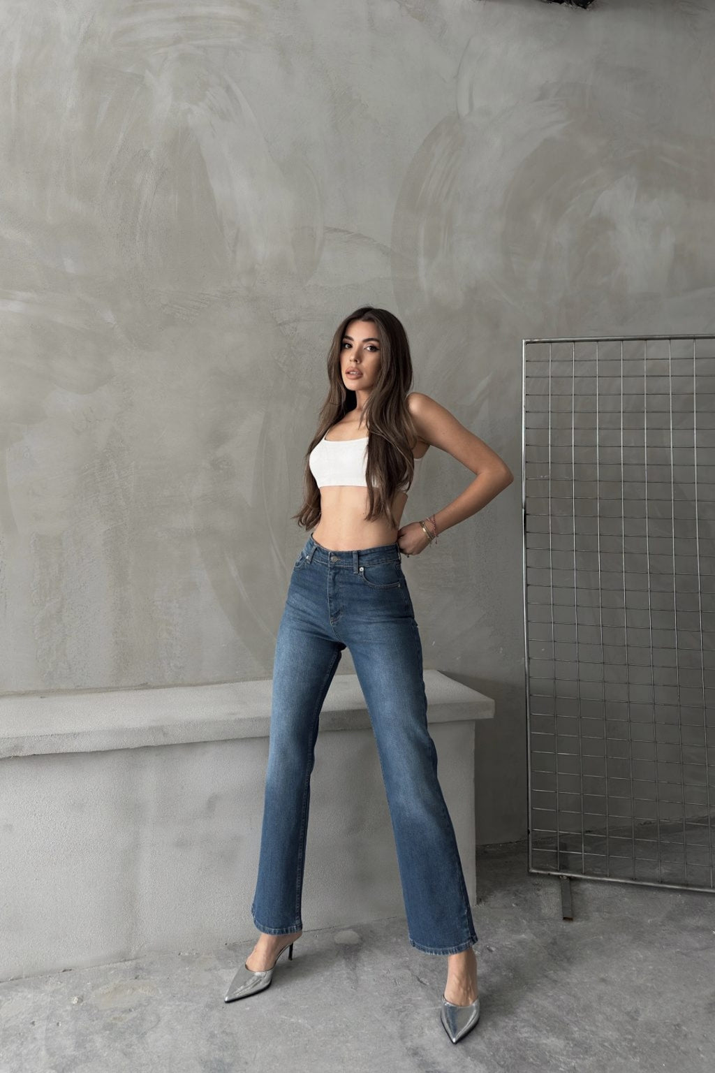 Ariane Yüksek Bel Düz Paça Jean