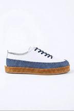 Cassian Two-Tone Leather Casual Sneakers – Beige & Brown