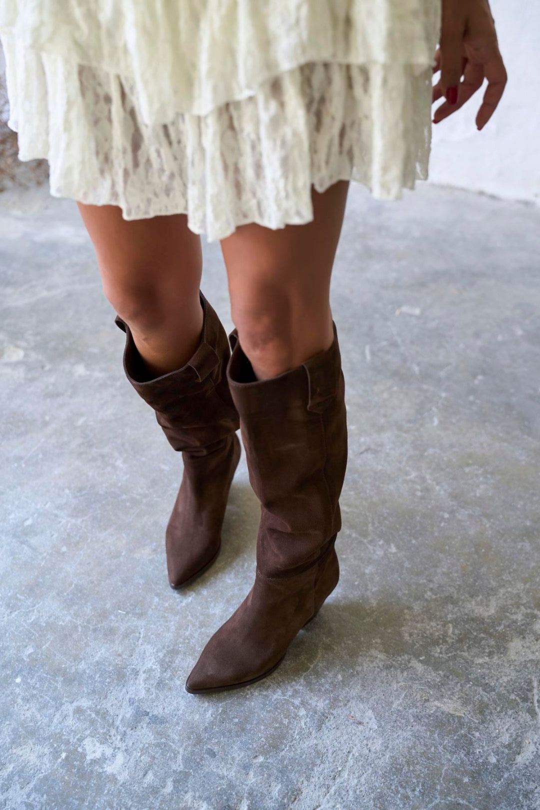 Kidney Real Suede Coffee Boots