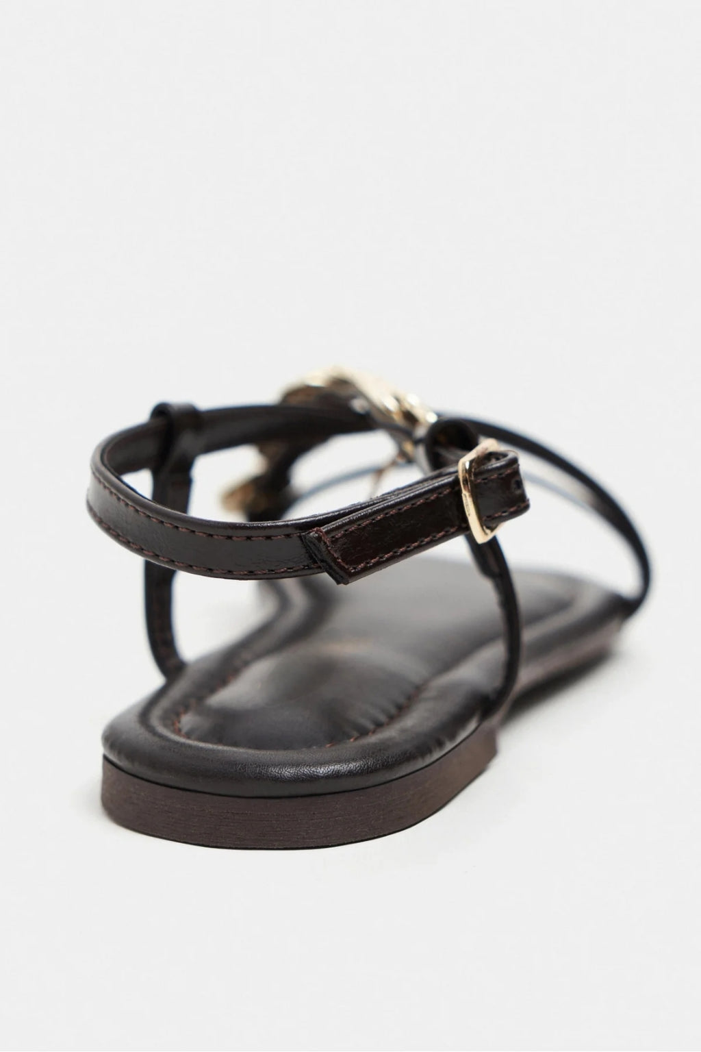Amalfi Gold Medallion Flat Sandals – Beige