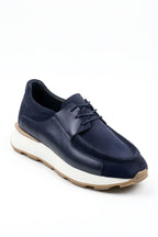 Lacivert %100 Hakiki Deri Ultra Hafif Eva Taban Sneaker