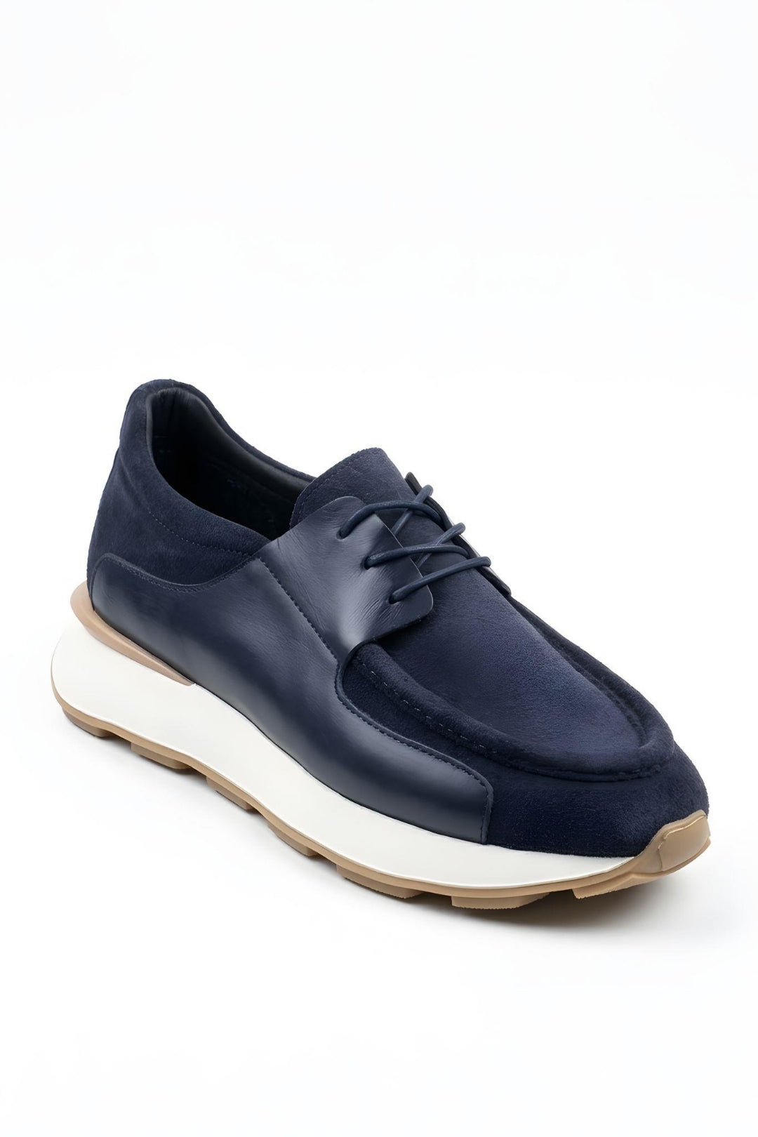 Lacivert %100 Hakiki Deri Ultra Hafif Eva Taban Sneaker