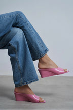 ALLISON Rustic Wedge Heel Slide Sandals for Women – 7 cm Comfort Heel