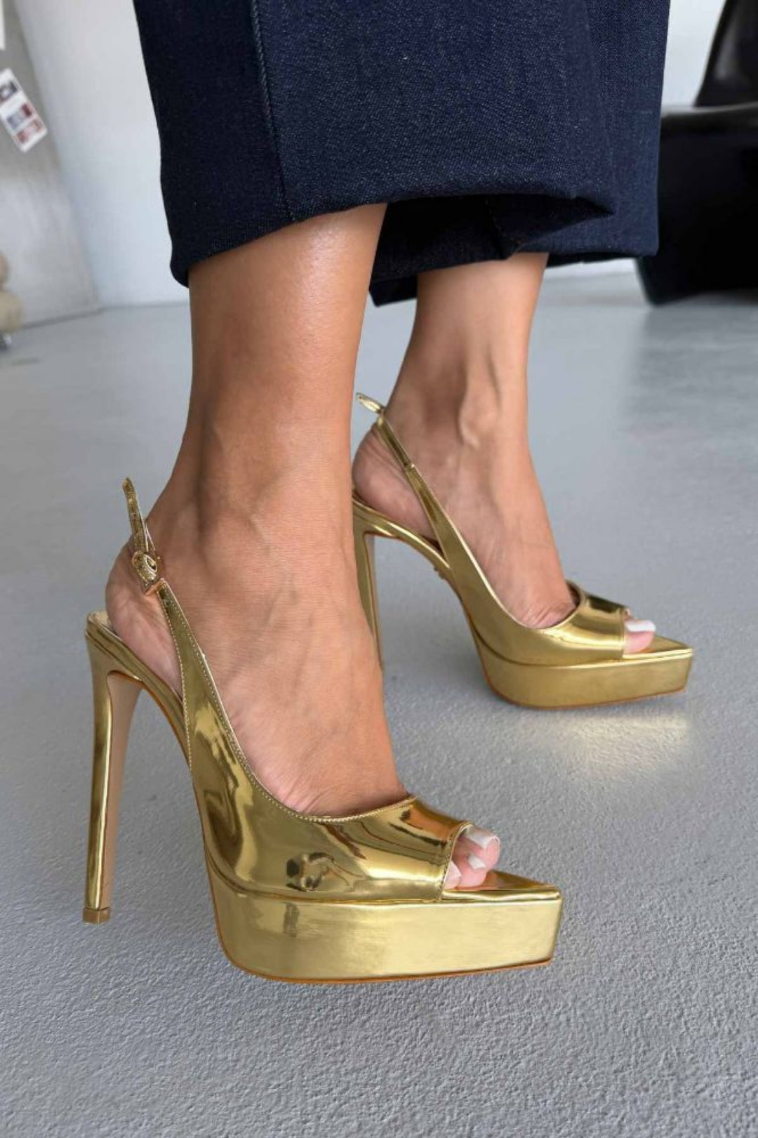 Heimdall Toka Detaylı 13 CM Platform Stiletto - Siyah