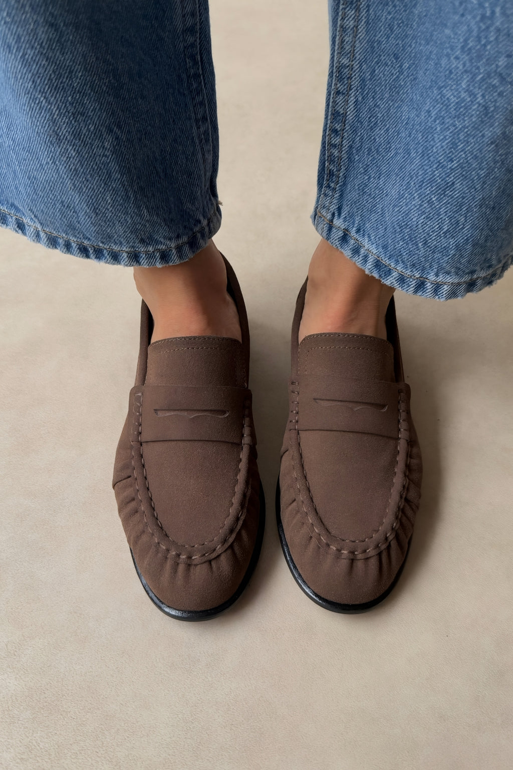 Coffee Suede Comfortable Elegant Women's Ballet Flats