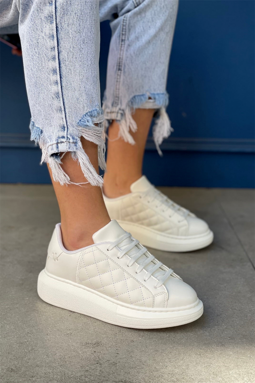 Waffle Sole Kapitone Kadın Sneaker Serisi - Siyah