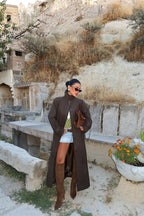 Aurevia Water-Resistant Long Coat – Cream
