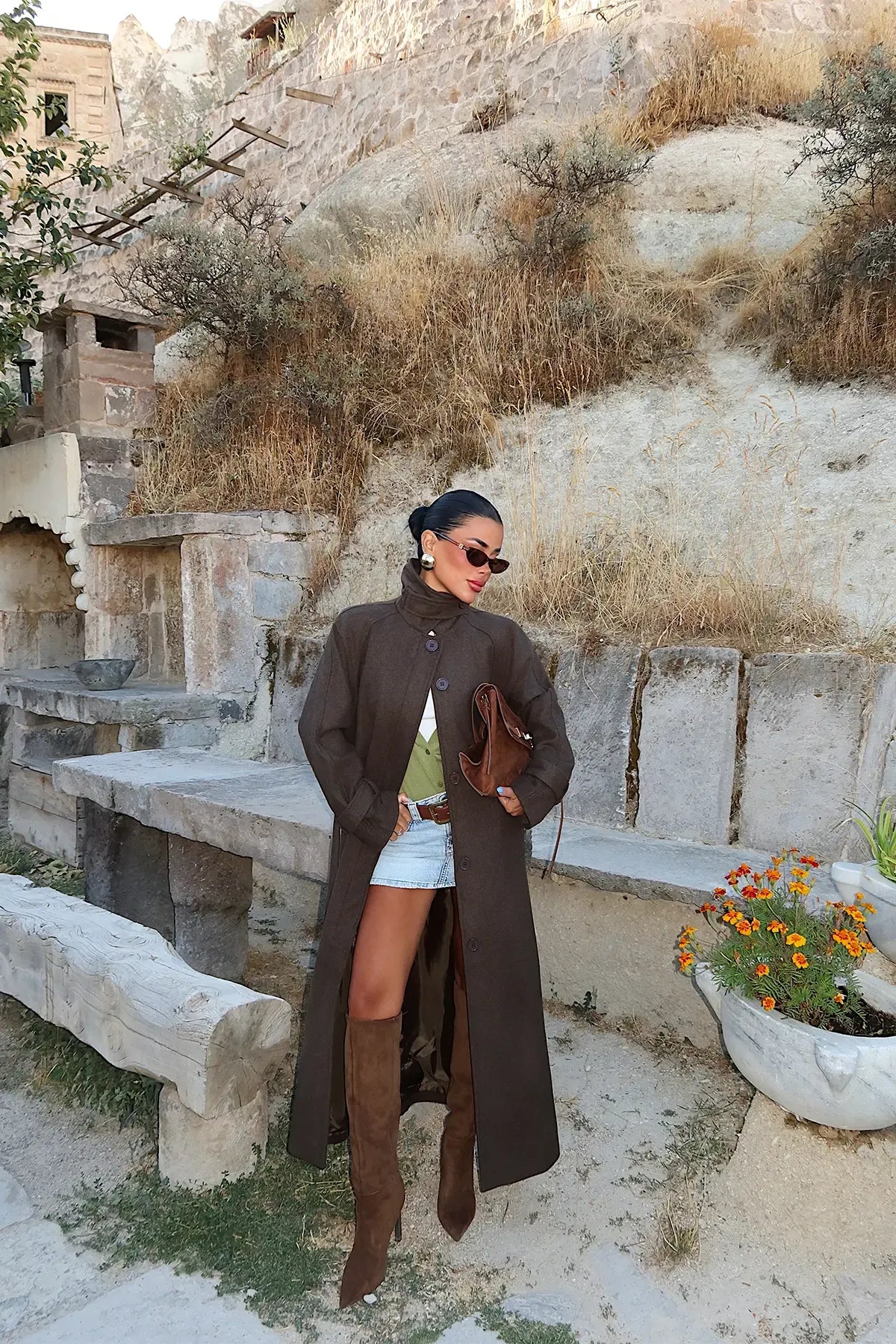 Aurevia Water-Resistant Long Coat – Cream
