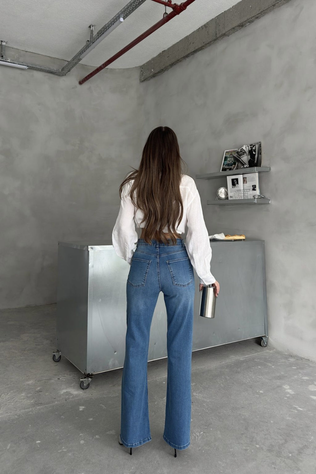 Ariane Yüksek Bel Düz Paça Jean