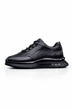 Siyah %100 Hakiki Deri 4 CM İthal Eva Taban Sneaker