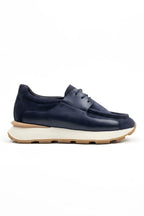 Lacivert %100 Hakiki Deri Ultra Hafif Eva Taban Sneaker