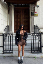 Mia Leopard Patterned Mini Tulle Dress