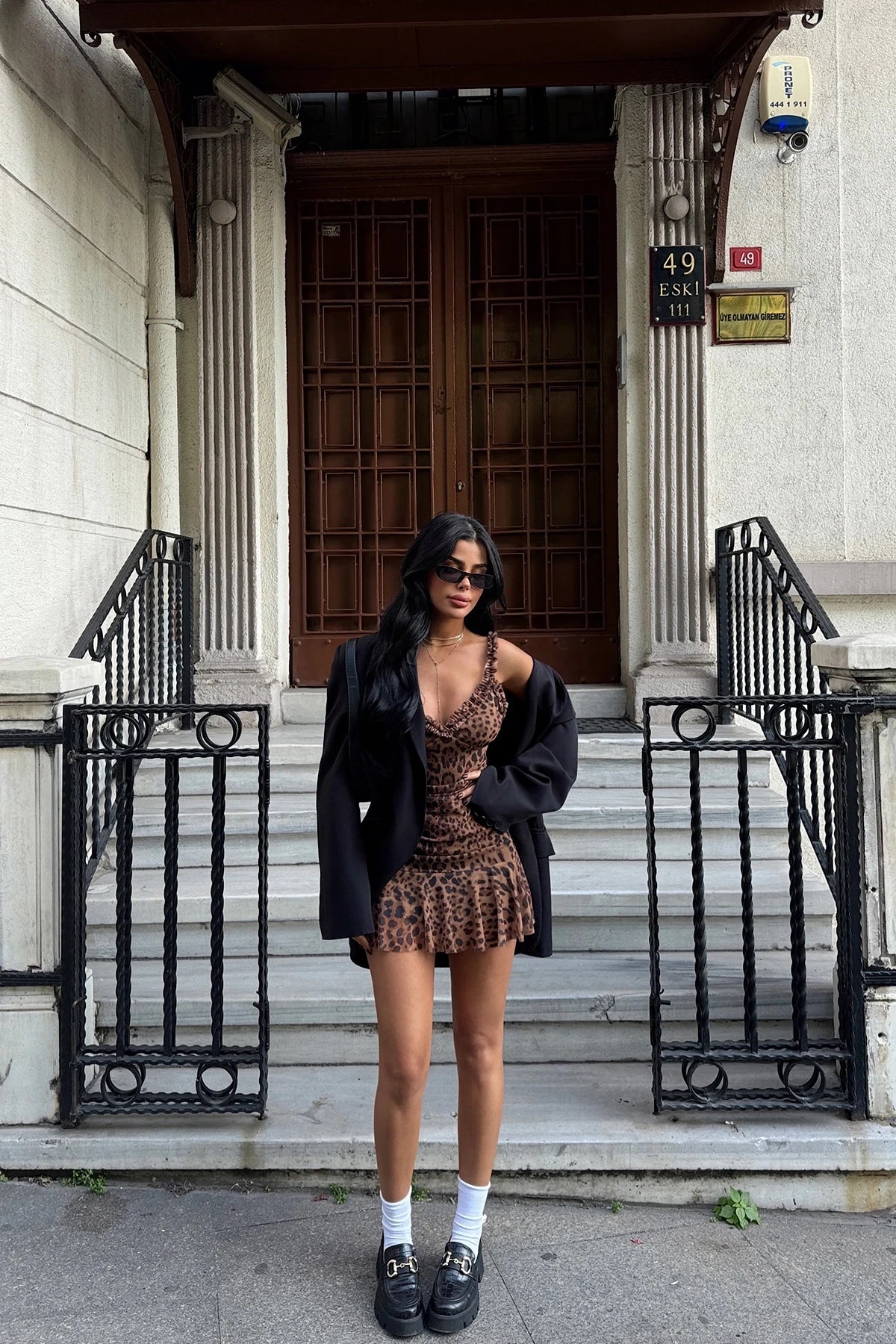 Mia Leopard Patterned Mini Tulle Dress