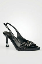 Women's Cross-Strap Heeled Slippers