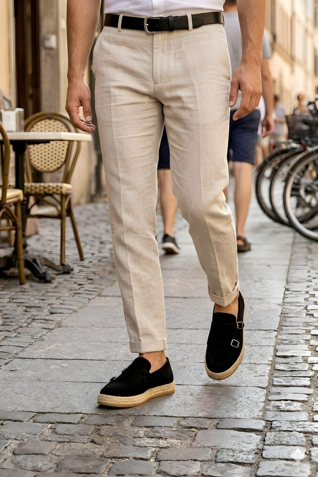 Black Genuine Suede Leather Double Monk Strap with Woven Sole