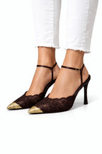 Vexora Lace Metal Burunlu Dantel Stiletto
