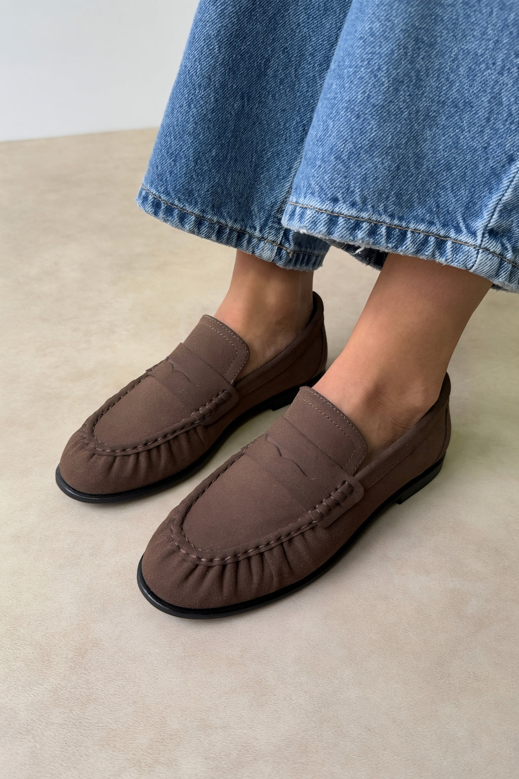 Coffee Suede Comfortable Elegant Women's Ballet Flats