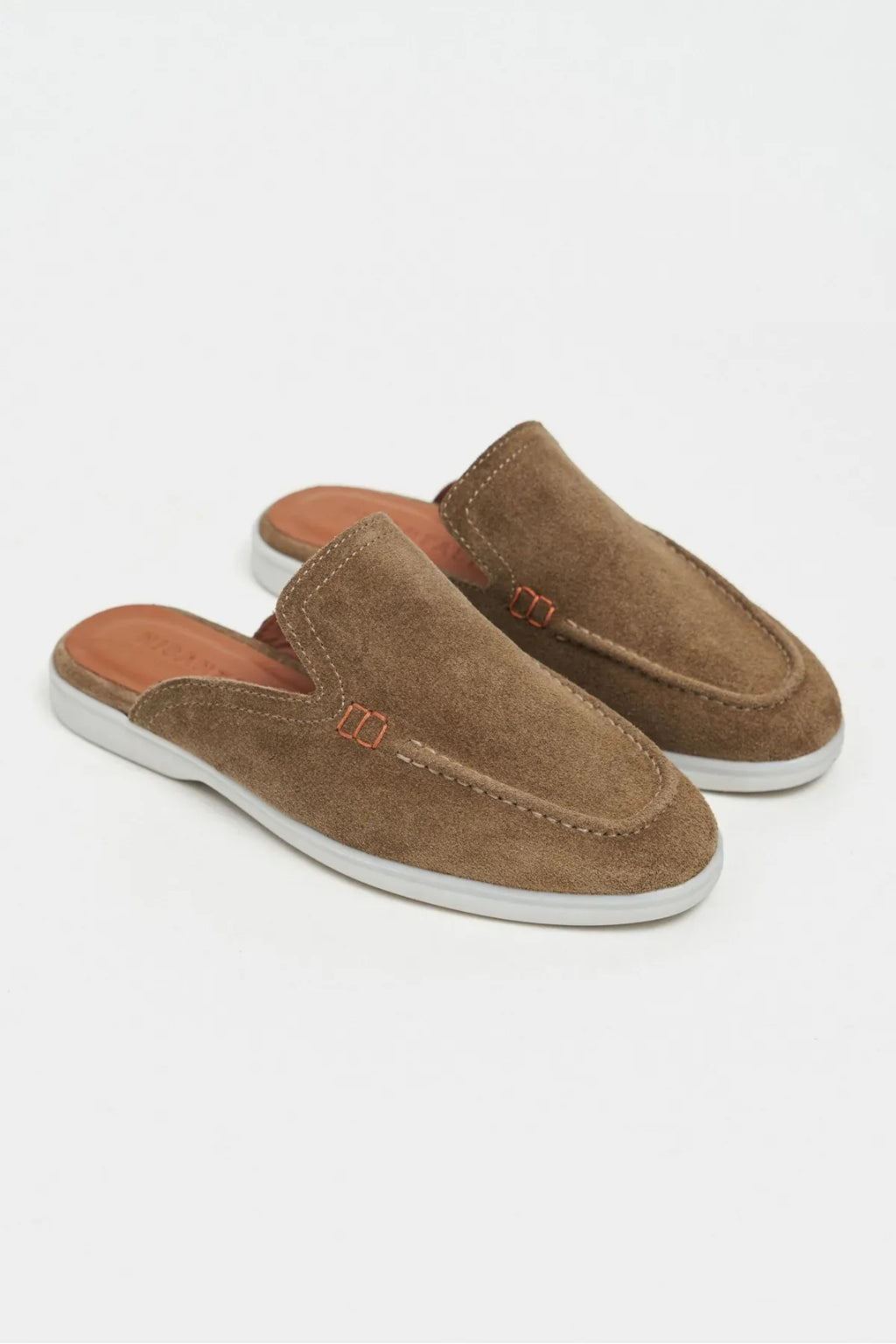 Sorrento – Handcrafted Genuine Suede Leather Mule Loafers – Navy Suede