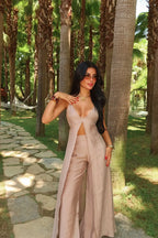 Mara Longline Pants Set – Cream