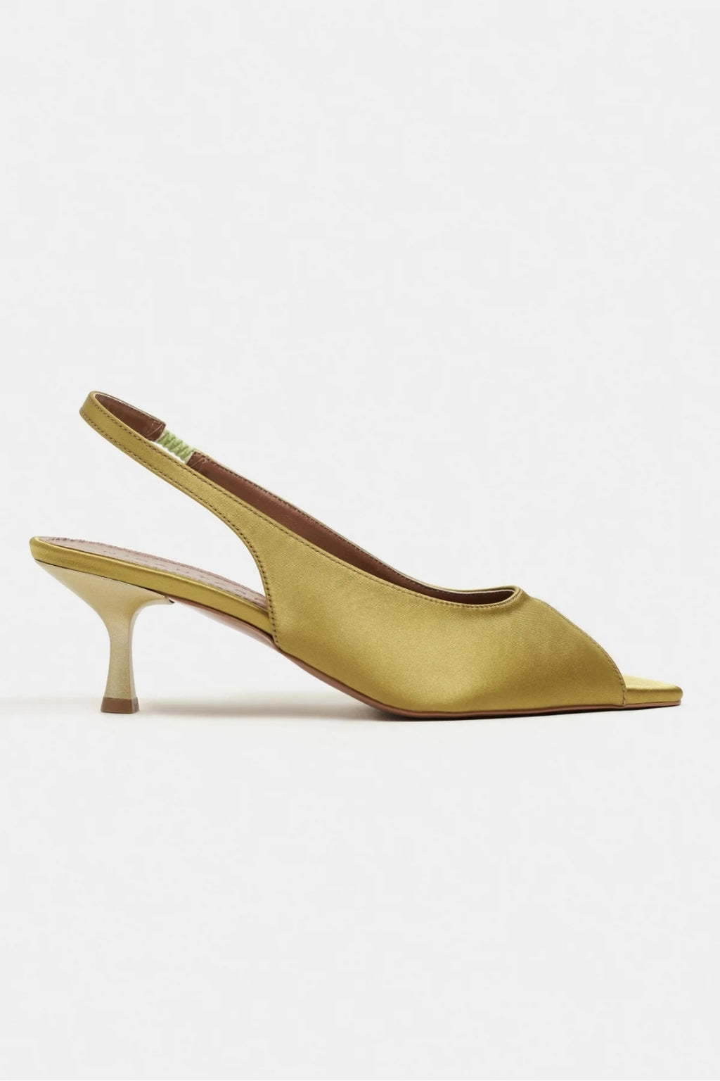 Aurelia Satin Peep-Toe Slingback Kitten Heels – Burgundy Satin