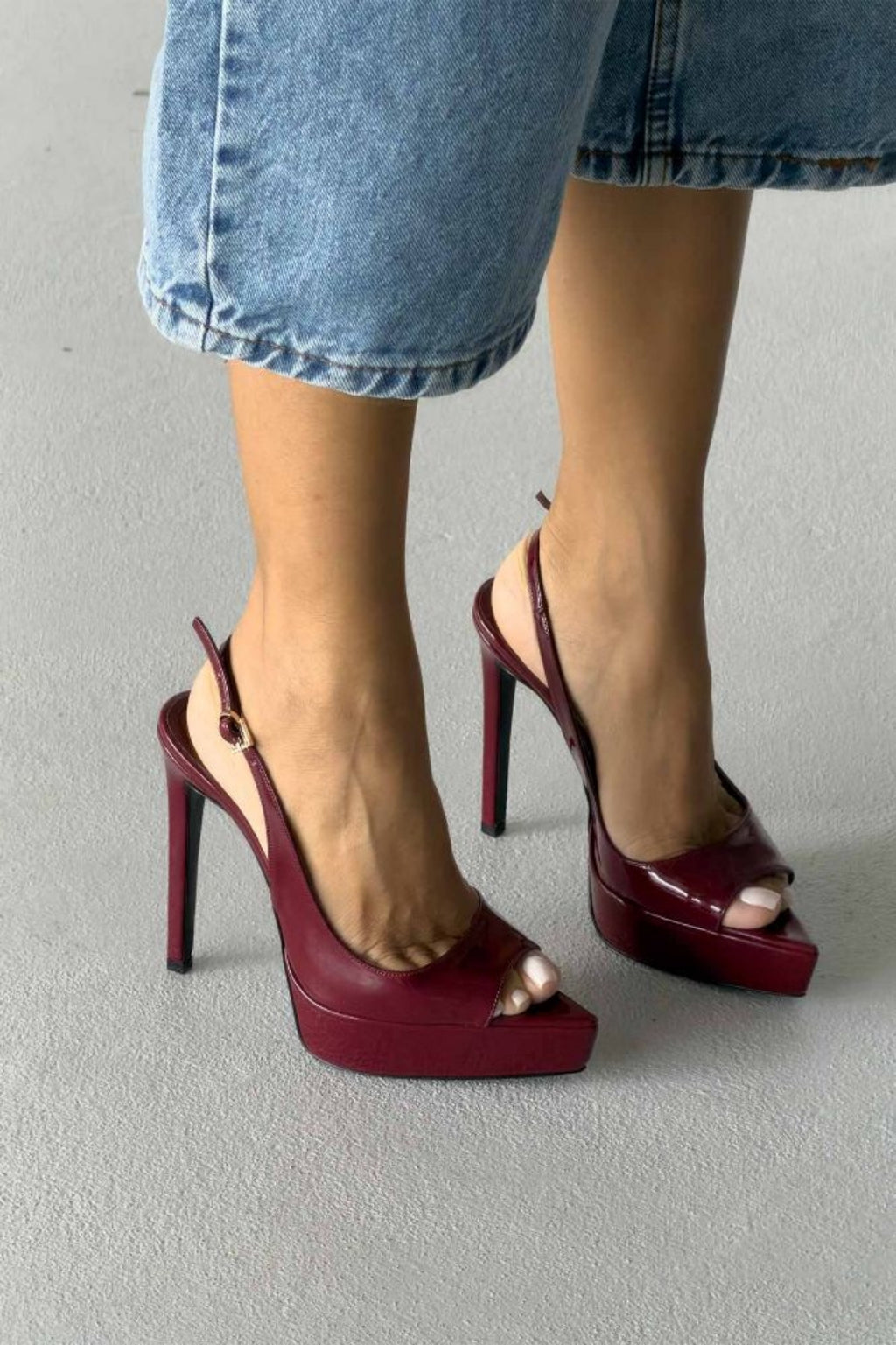 Heimdall Toka Detaylı 13 CM Platform Stiletto - Siyah