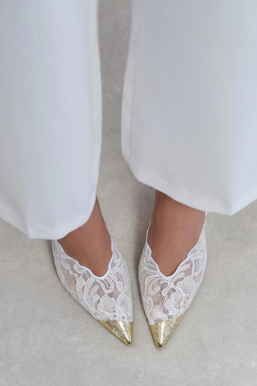 Capri Royale Signature Look – White Lace Lycra Two-Piece Set & Celestia Royale Lace Couture Heels