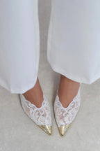 Capri Royale Signature Look – White Lace Lycra Two-Piece Set & Celestia Royale Lace Couture Heels